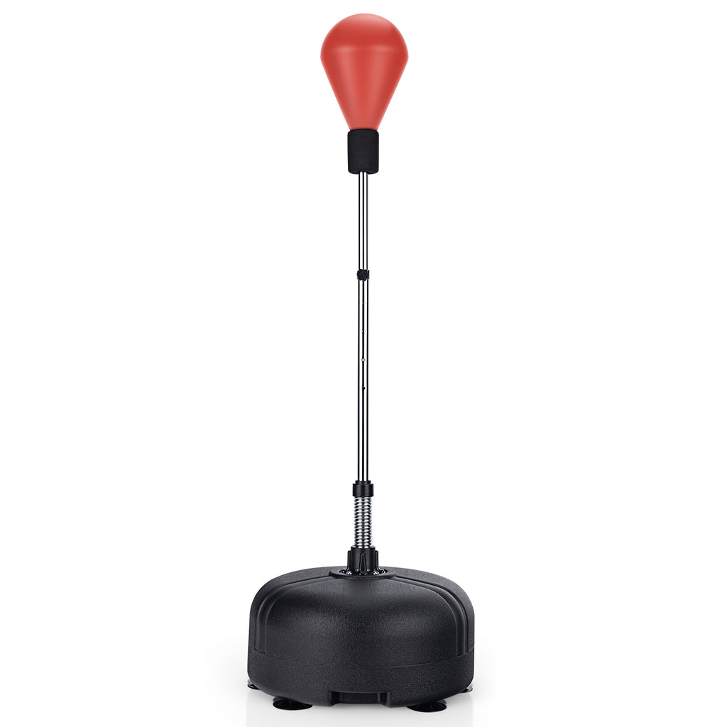 Adjustable Freestanding Punching Bag with Fillable Base and Breathable Boxing Gloves - Red Variation