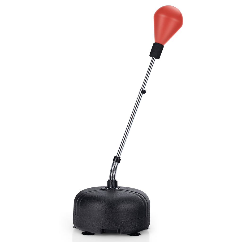 Adjustable Freestanding Punching Bag with Fillable Base and Breathable Boxing Gloves - Red Variation