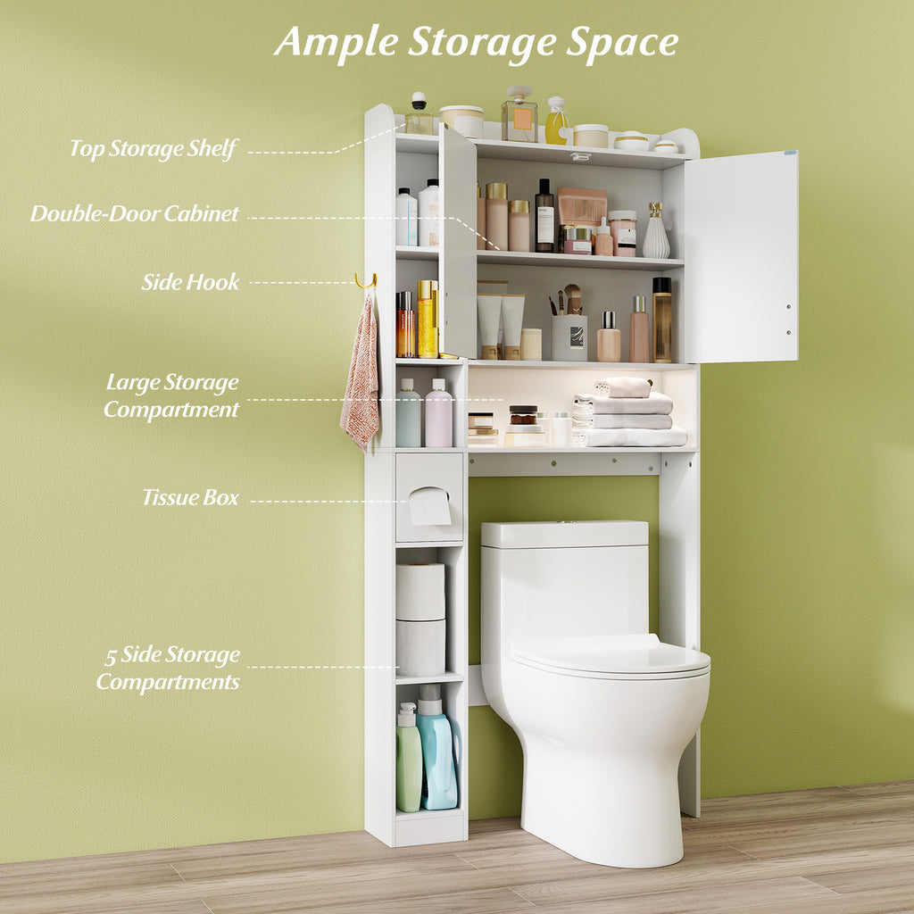 Freestanding Storage Cabinet Above Toilet with 2-Door