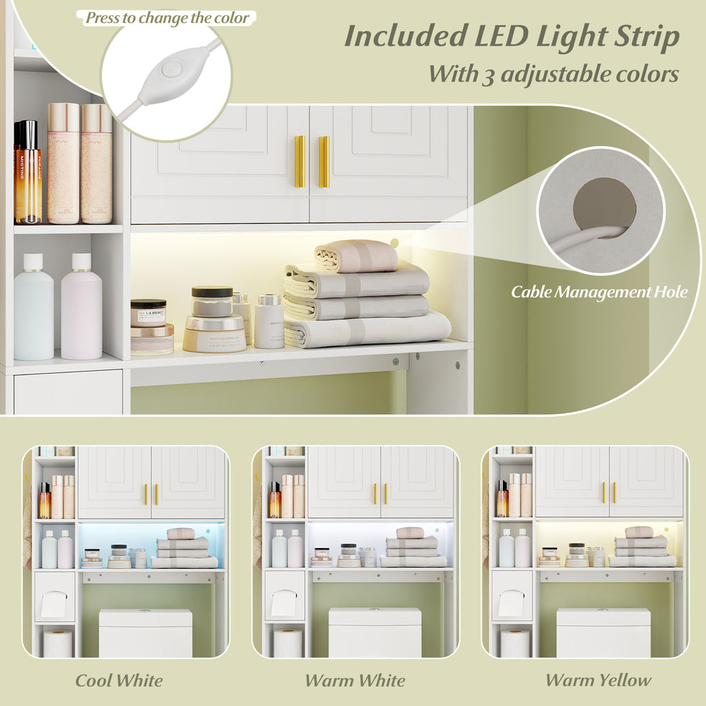 Freestanding Storage Cabinet Above Toilet with 2-Door