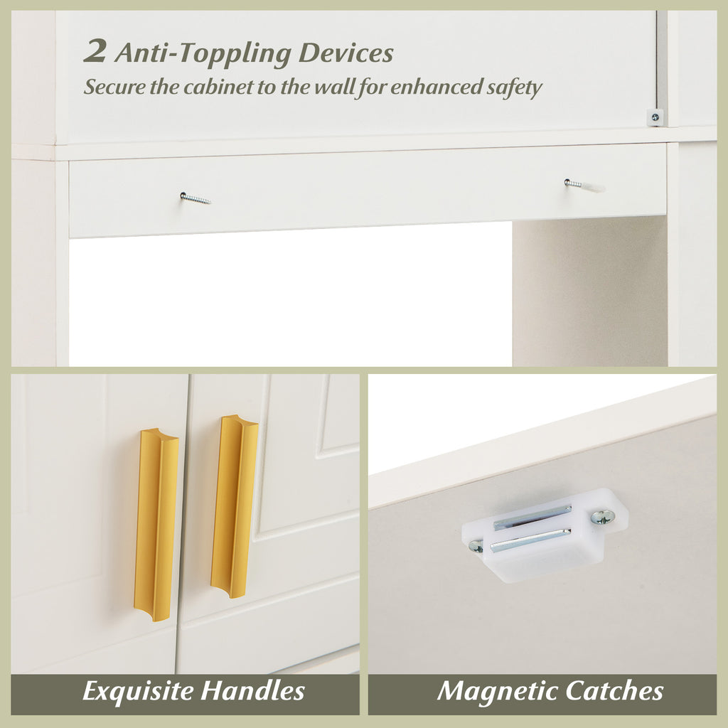 Freestanding Storage Cabinet Above Toilet with 2-Door