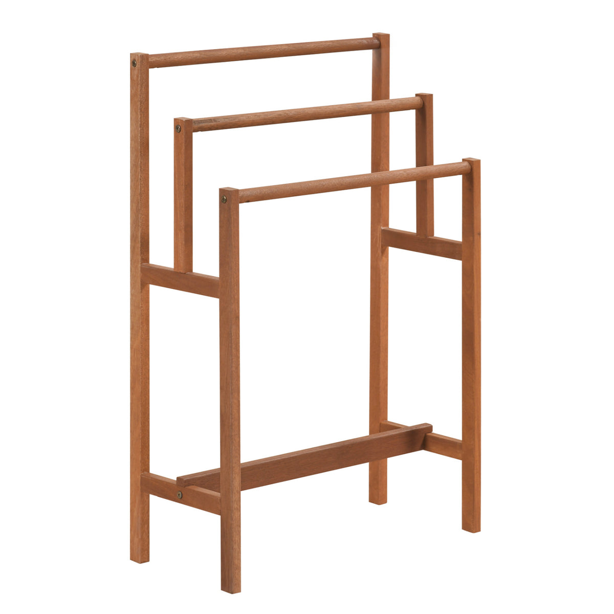 Solid Wood 3-Tier Towel Rack - Freestanding