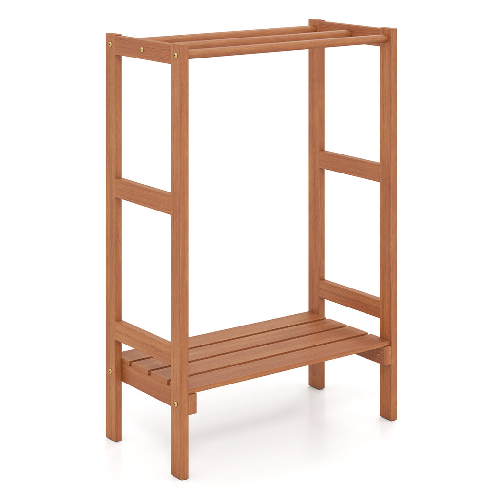 58 Inch 4-Tier Bamboo Ladder Bookshelf