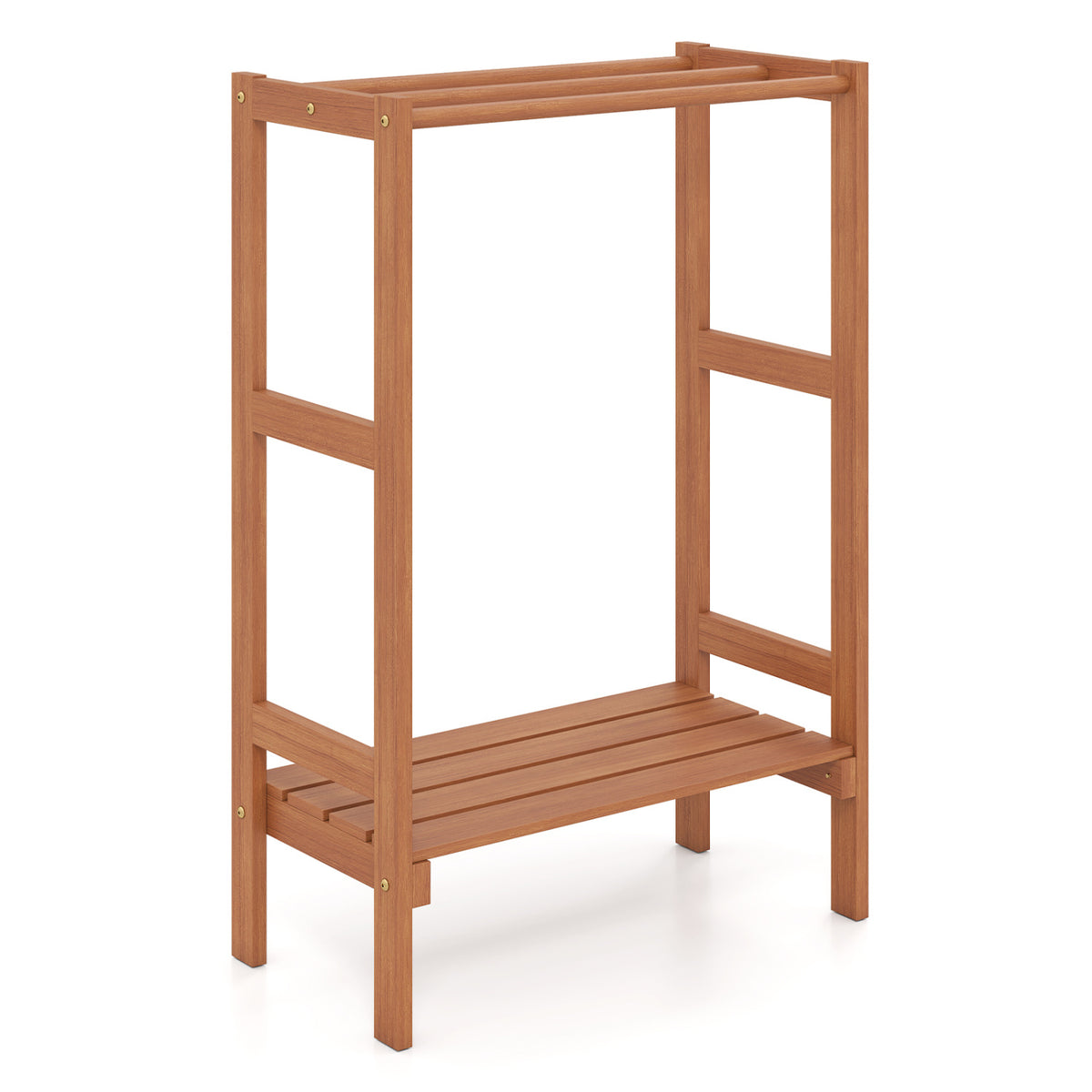 Freestanding Towel Rack with 3 Hanging Bars & Bottom Shelf for