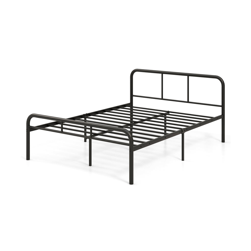 Full Bed Frame with Headboard and Footboard - Black