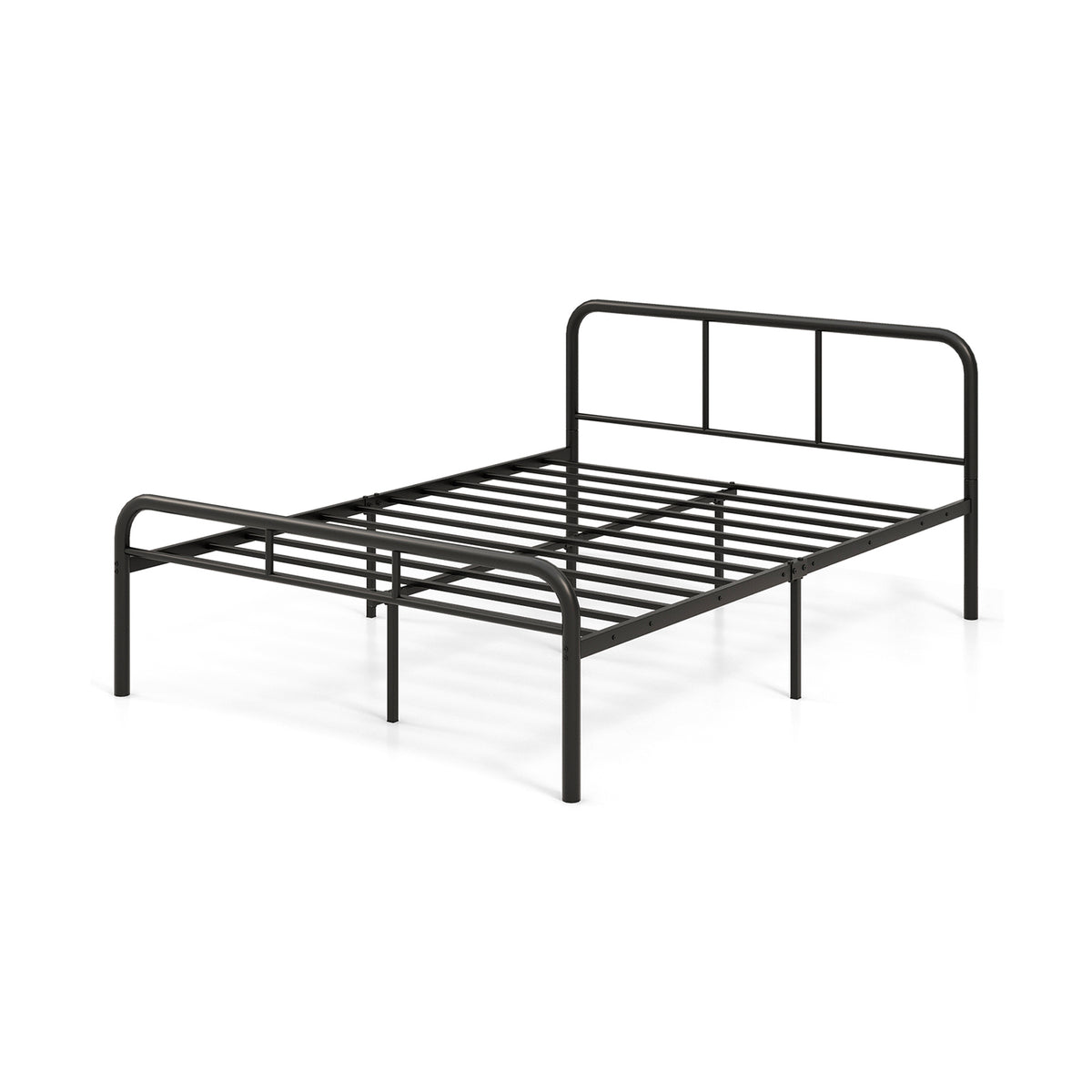 Full Bed Frame with Headboard and Footboard - Black