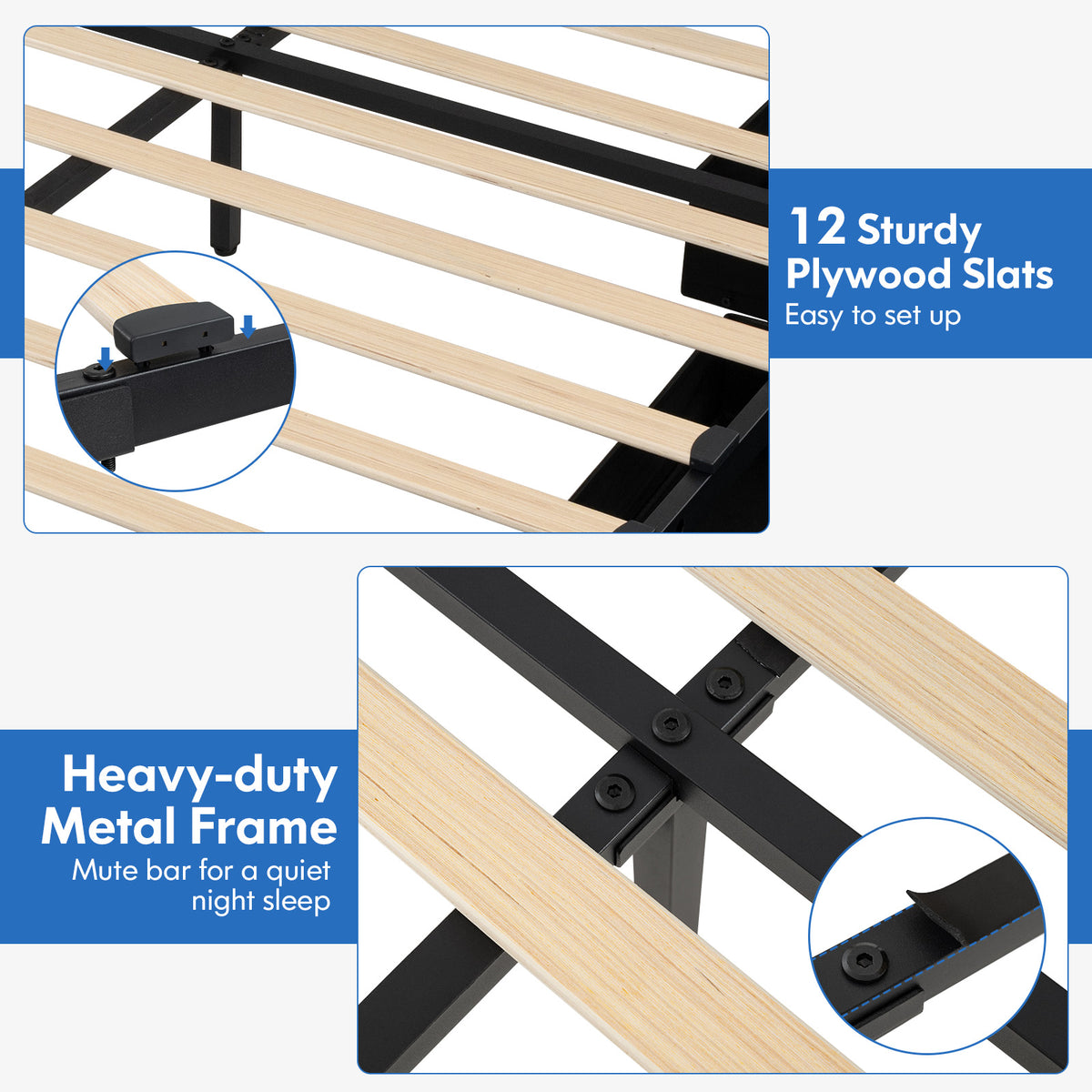 Full/Queen Upholstered Storage Bed Frame with LED Headboard