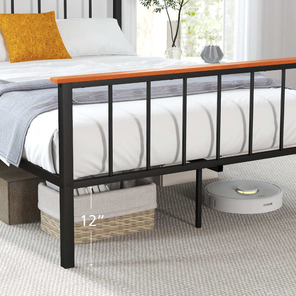 Full Size Wood Bed Frame with Headboard and Footboard