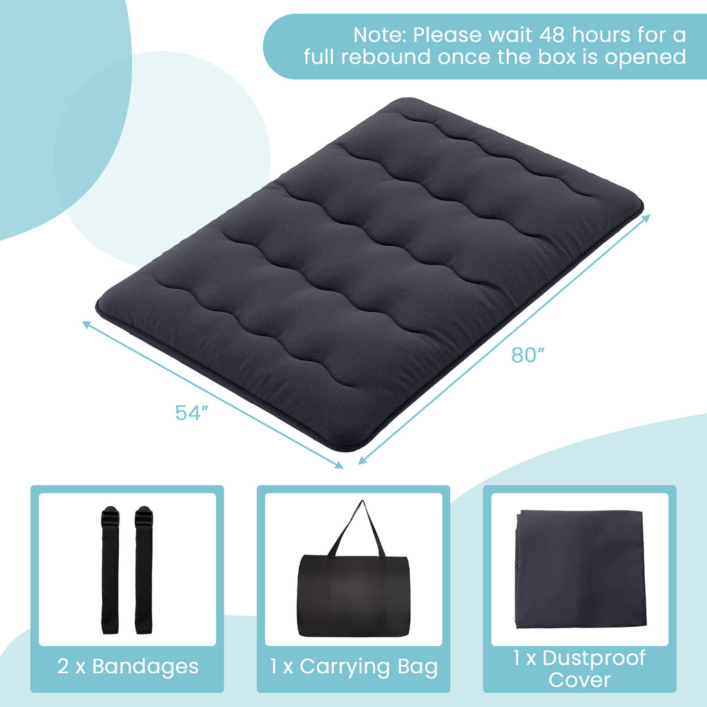 Futon Mattress with Washable Cover – Black, Full Size