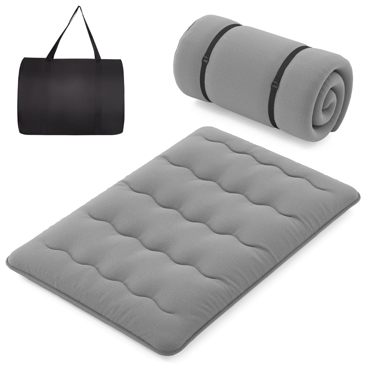 Full Size Futon Mattress with Washable Cover - Gray