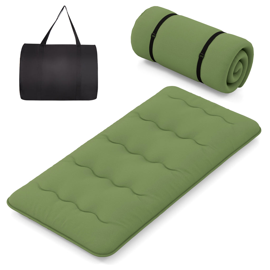 Floor Mattress with Washable Cover and Carry Bag - Twin Size, Green