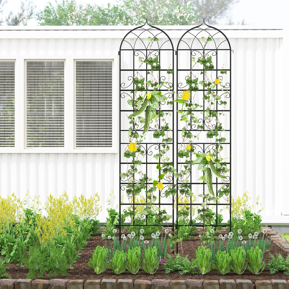 Metal Garden Trellis 86" x 20" - 2 Pack