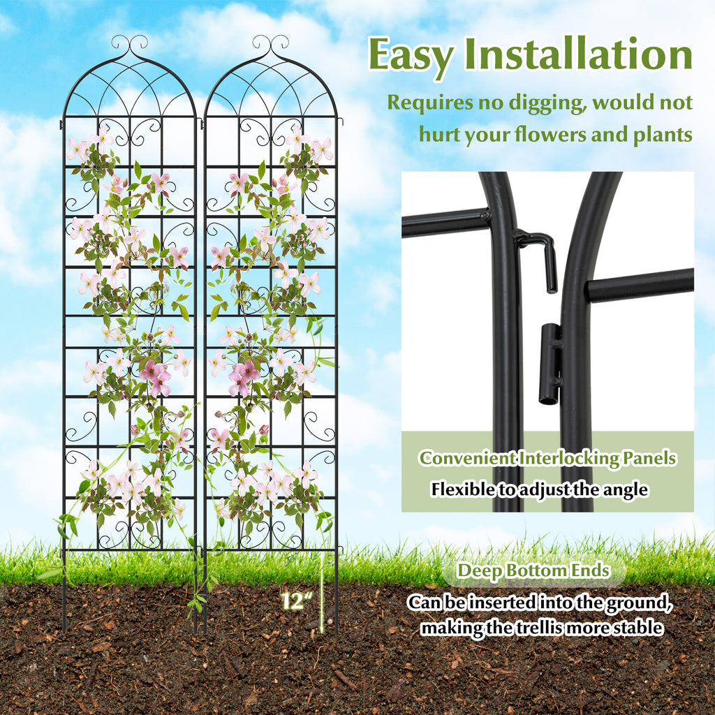 Metal Garden Trellis 86" x 20" - 2 Pack