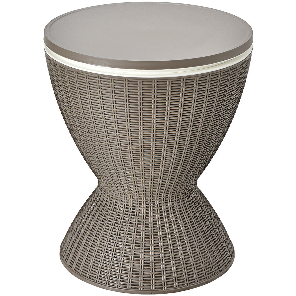Outdoor Rattan Bar Table with Extendable Tabletop, Brown