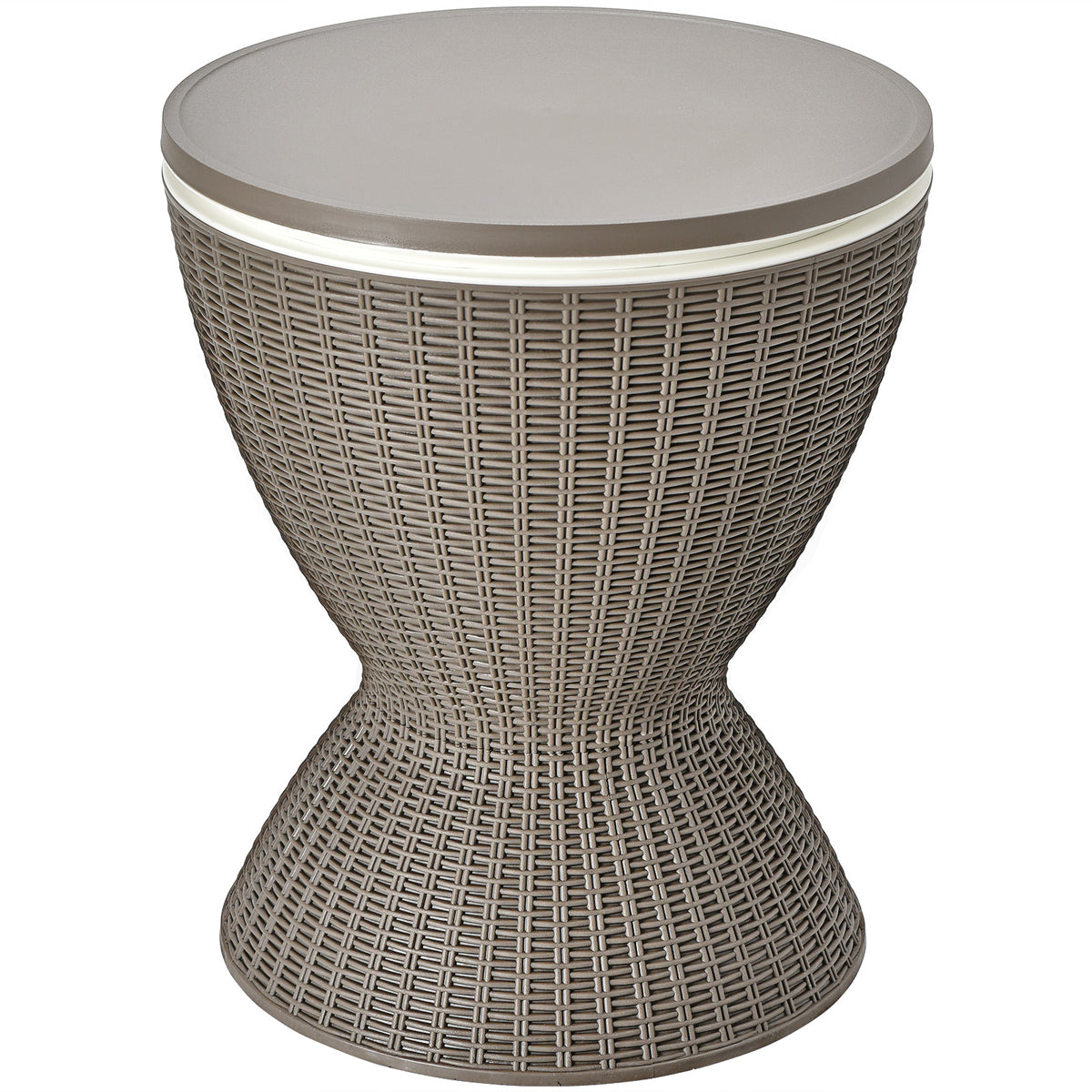 Outdoor Rattan Bar Table with Extendable Tabletop, Brown