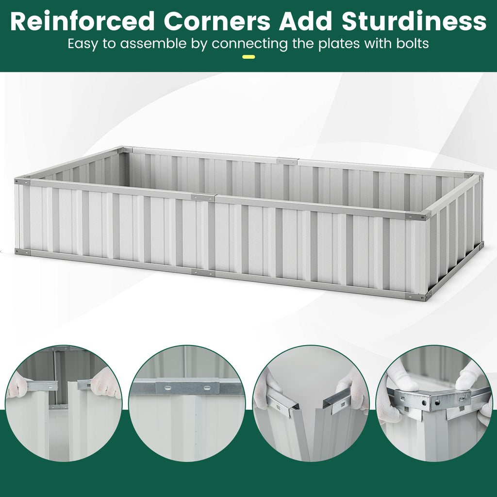 Galvanized Raised Garden Bed with Greenhouse Cover