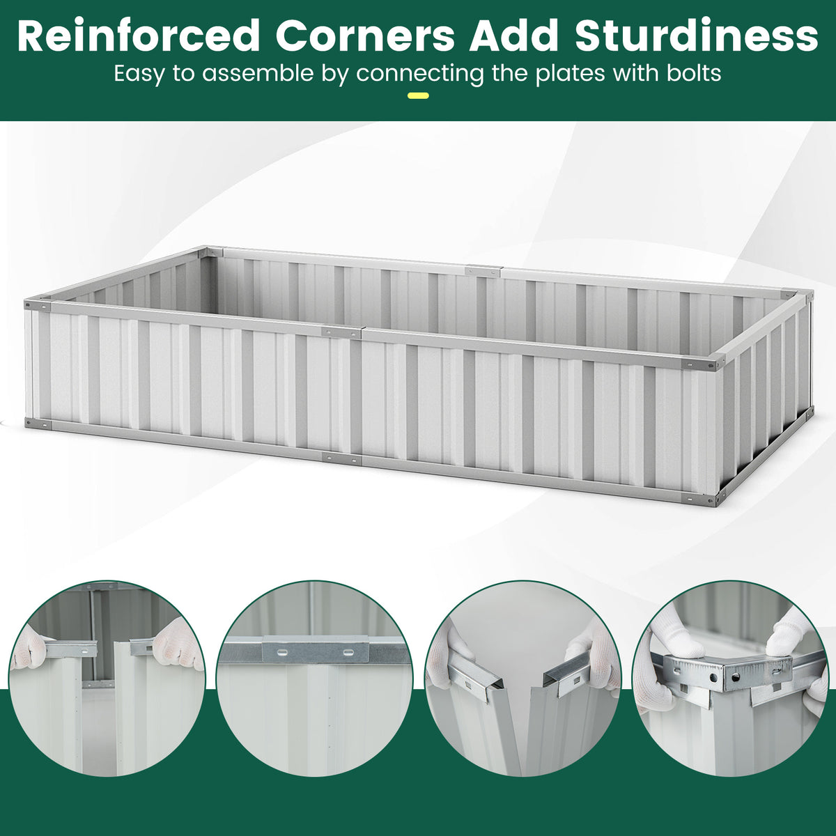 Galvanized Raised Garden Bed with Greenhouse Cover