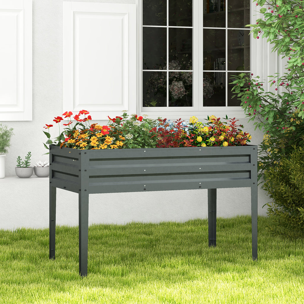 Galvanized Raised Garden Bed Elevated Planter Box with Legs and