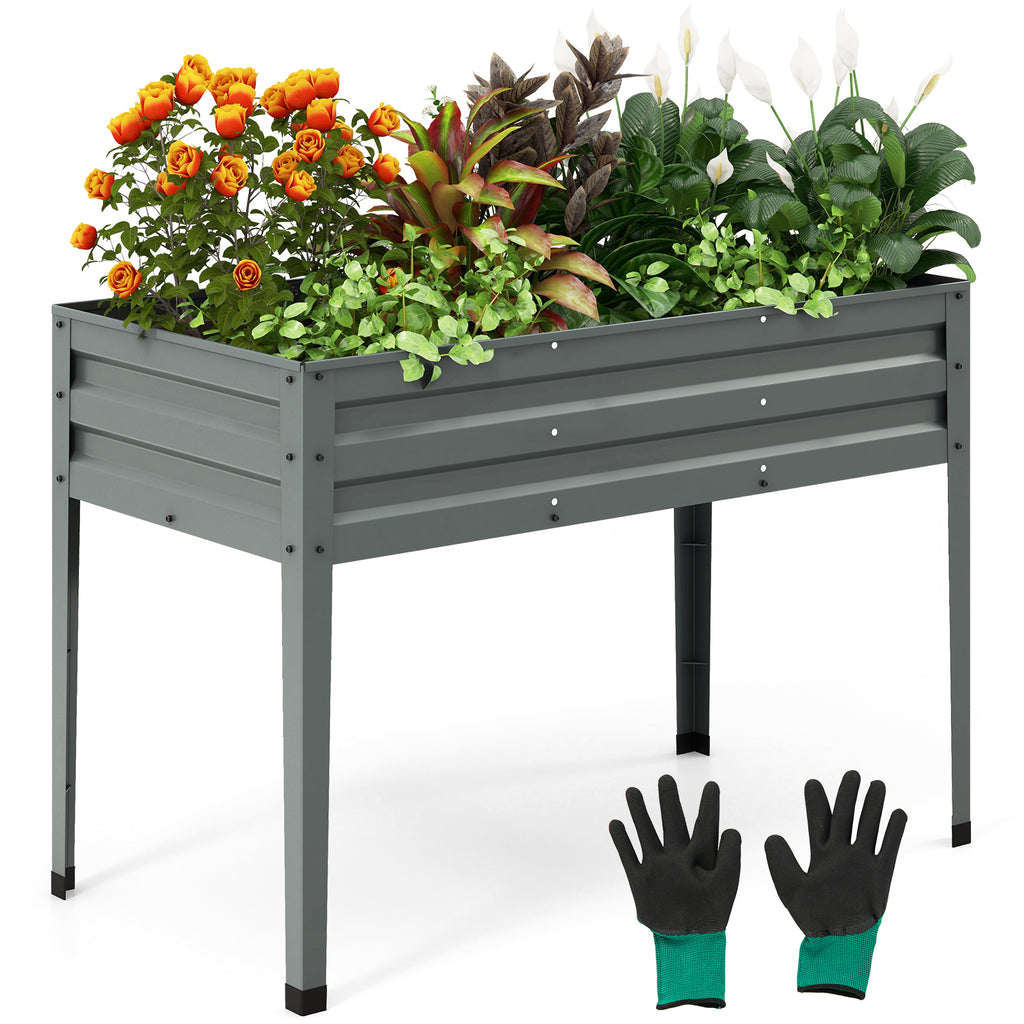 Galvanized Raised Garden Bed Elevated Planter Box with Legs and