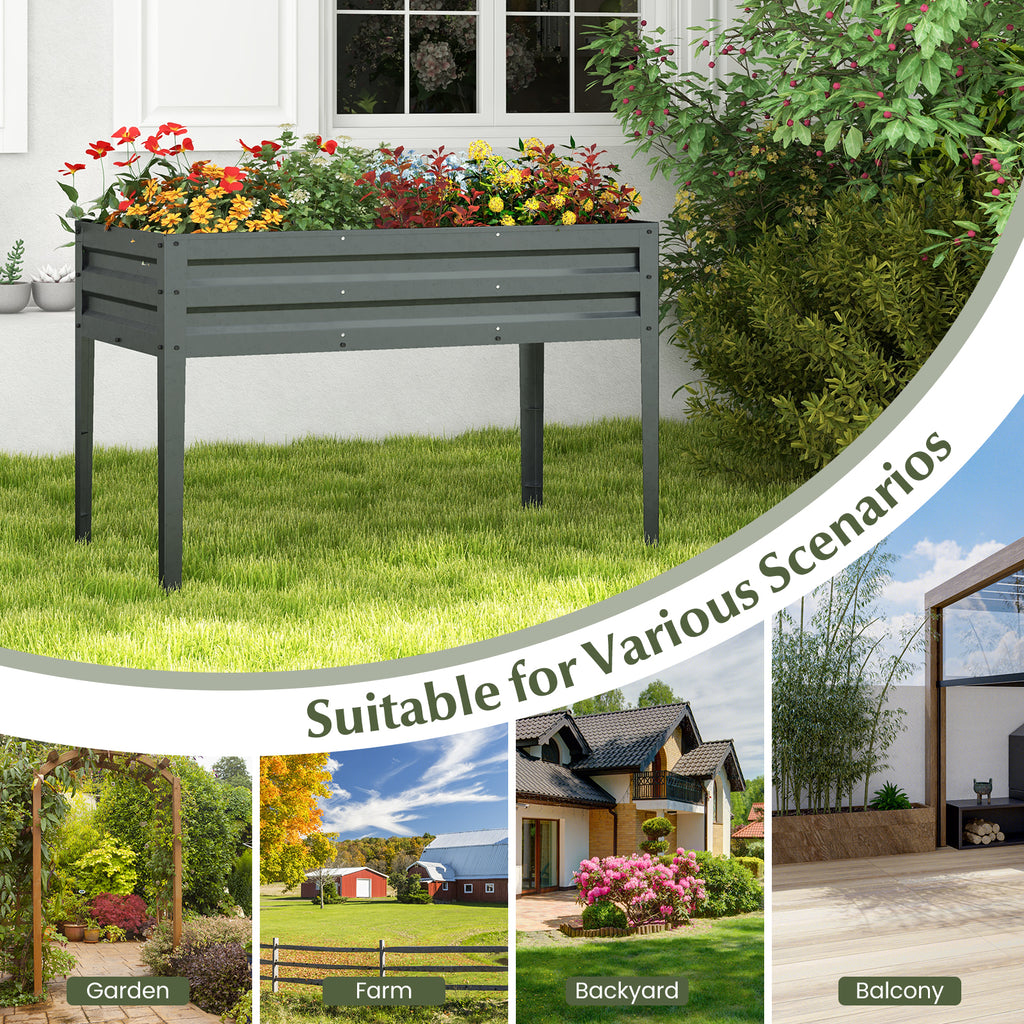 Galvanized Raised Garden Bed Elevated Planter Box with Legs and