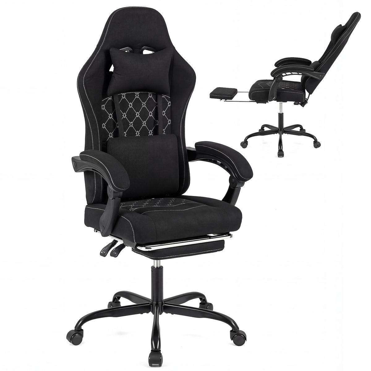 Gaming Chair Height Adjustable Computer with Headrest Video Game