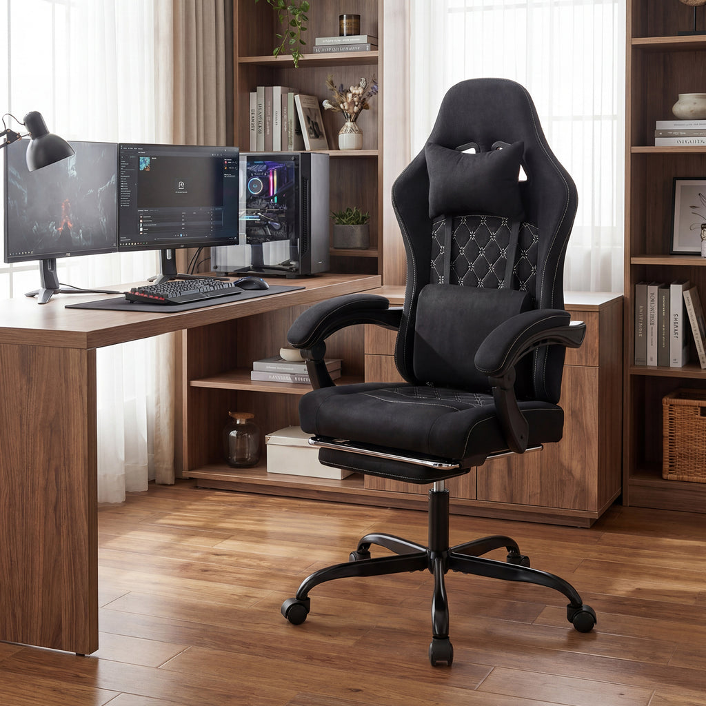 Gaming Chair Height Adjustable Computer with Headrest Video Game