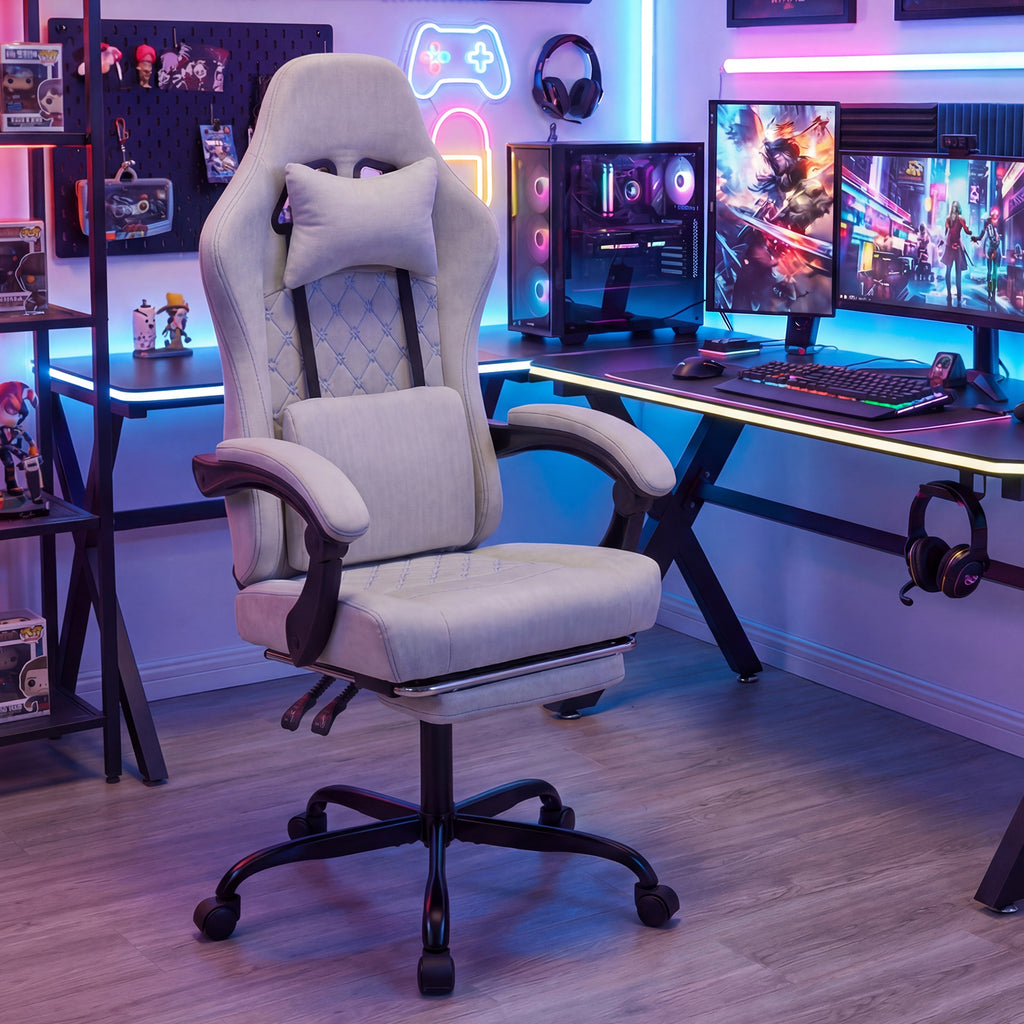 Gaming Chair Height Adjustable Computer Chair - Gray