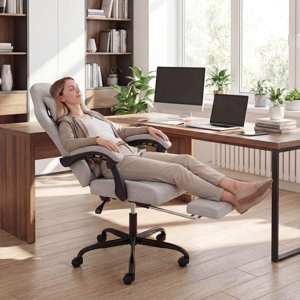 Gaming Chair Height Adjustable Computer Chair - Gray