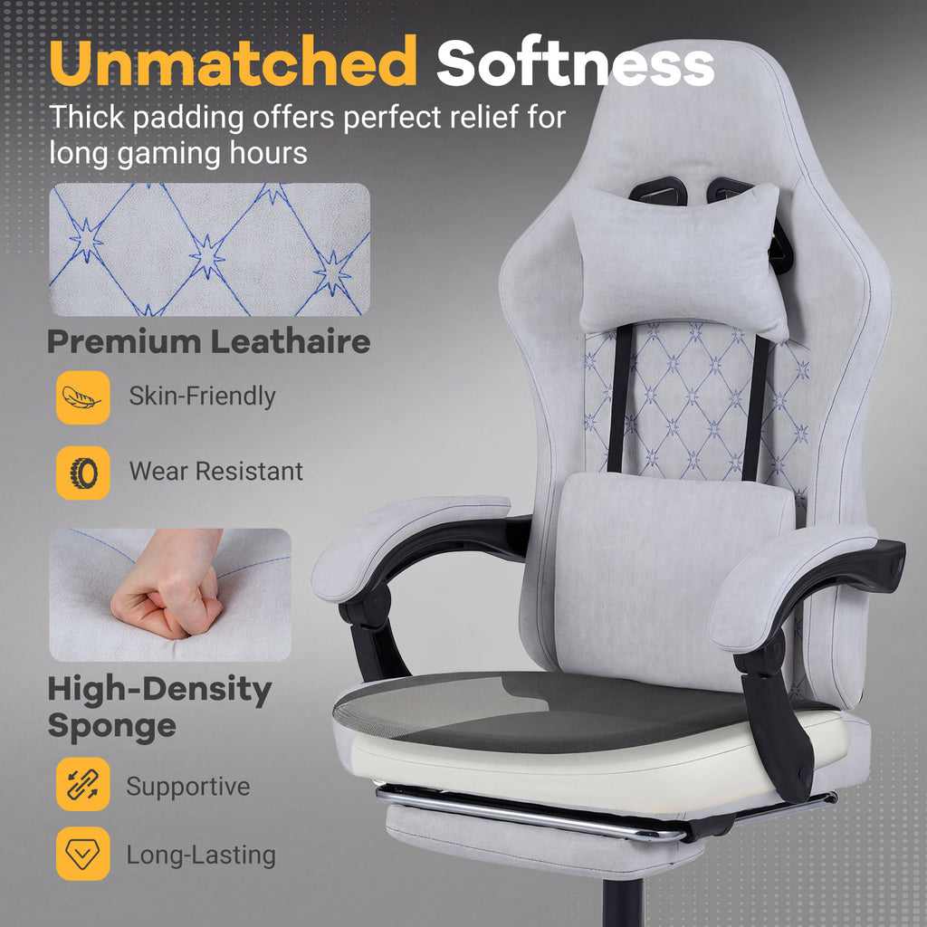 Gaming Chair Height Adjustable Computer Chair - Gray