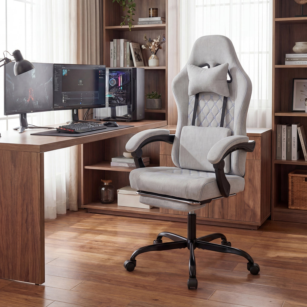 Gaming Chair Height Adjustable Computer Chair - Gray