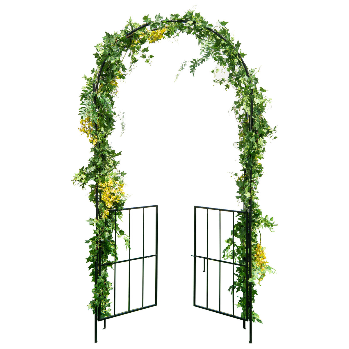 Garden Arch Arbor Trellis with Gate Plant Stand Archway