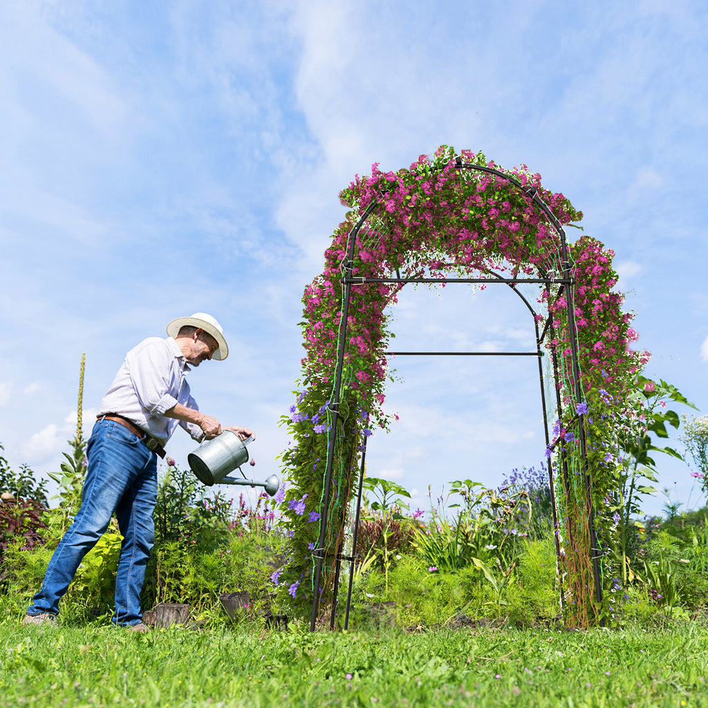 7.5 Ft Garden Arch Trellis - Anti-Rust Metal Structure