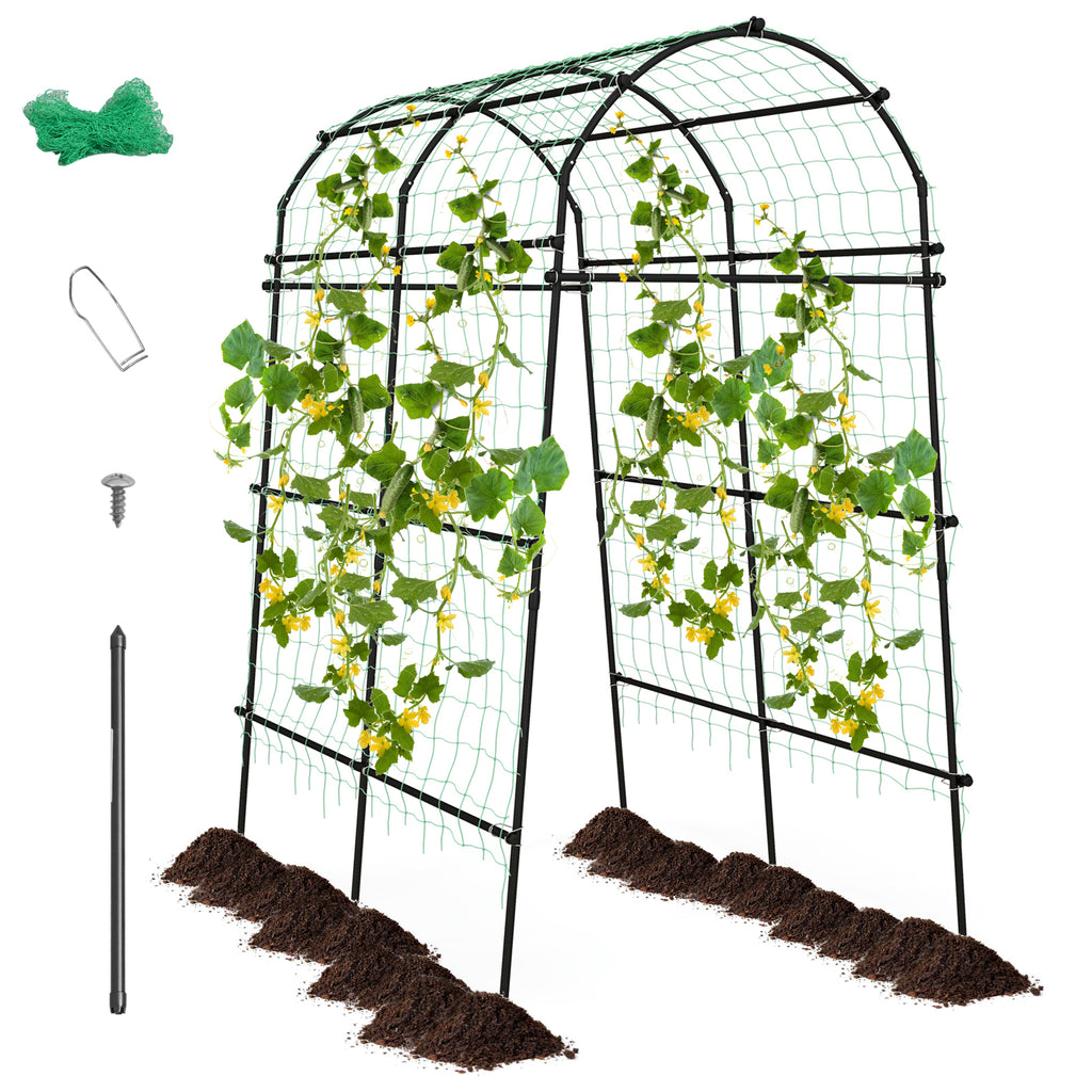 7.5 Ft Garden Arch Trellis - Anti-Rust Metal Structure