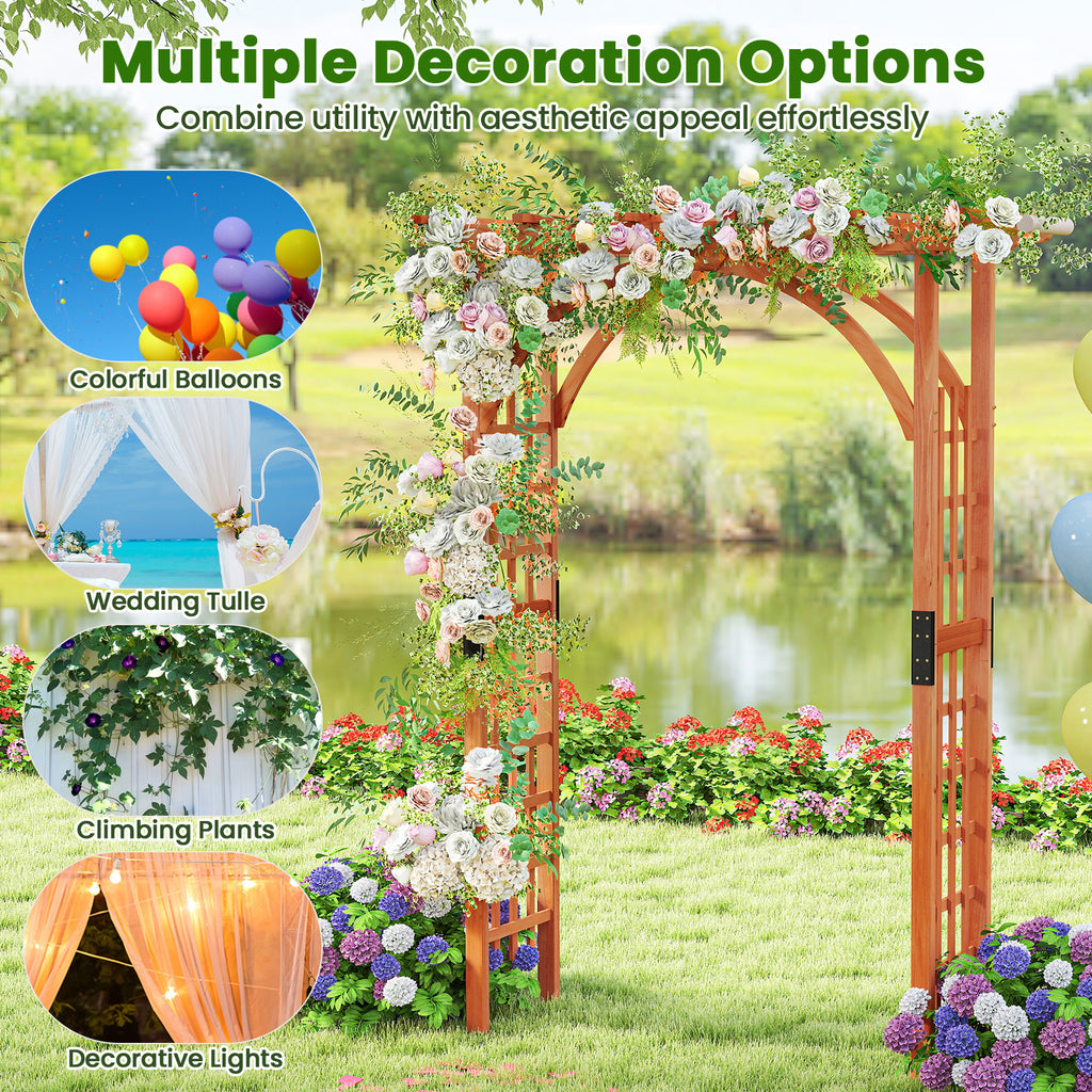 Garden Arbor Arch with Lattice Panels for Climbing Plants