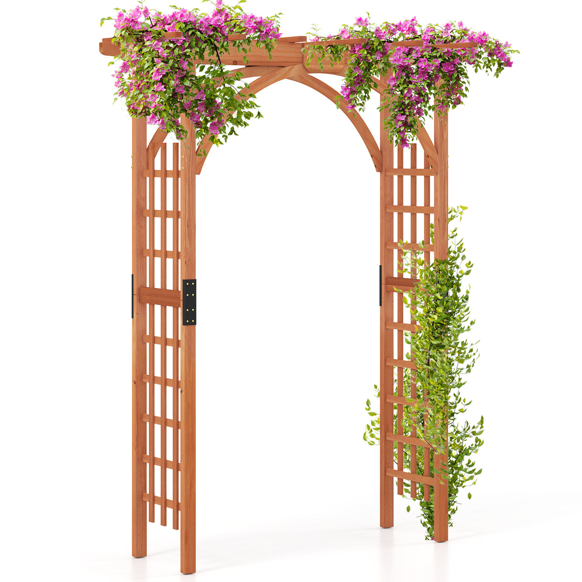 Garden Arbor Arch with Lattice Panels for Climbing Plants