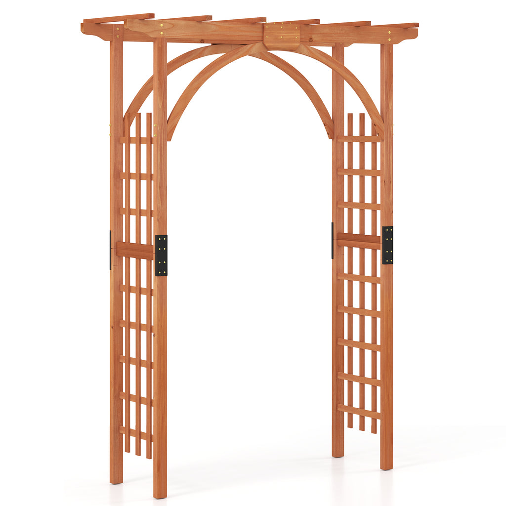 Garden Arbor Arch with Lattice Panels for Climbing Plants