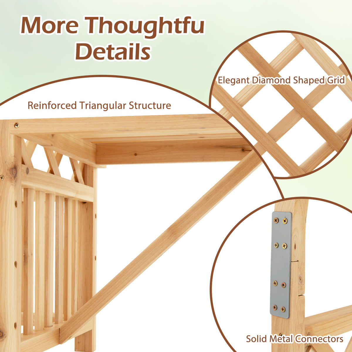 Garden Bench Arbor Arch Wooden for Climbing Plants