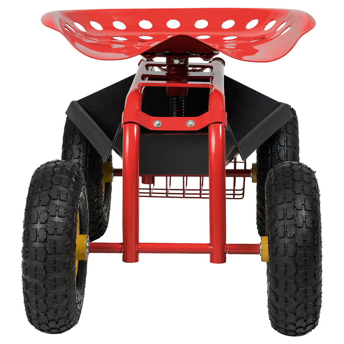 Garden Cart with Heavy Duty Tool Tray - Red 33" x 16" x 22"