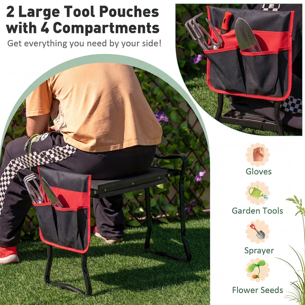 Garden Kneeler and Seat Folding Sturdy Gardening Stool