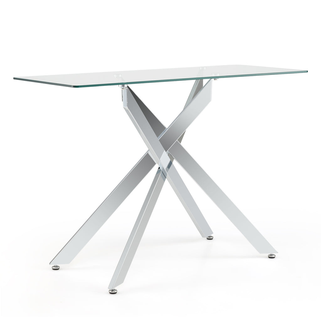 32 Inch Narrow Long Entryway Table with Power Outlets and LED Lights