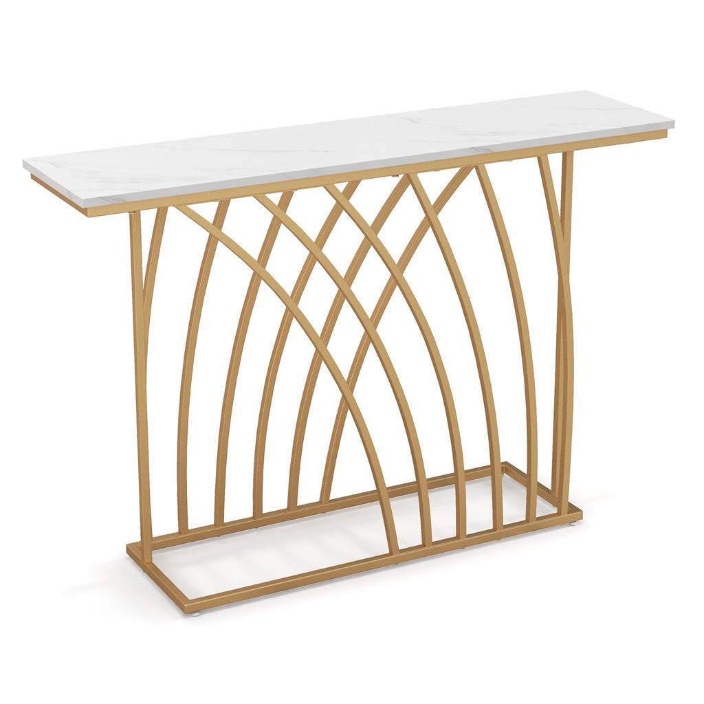 43.5" Console Table with Metal Frame - Golden Simple Style
