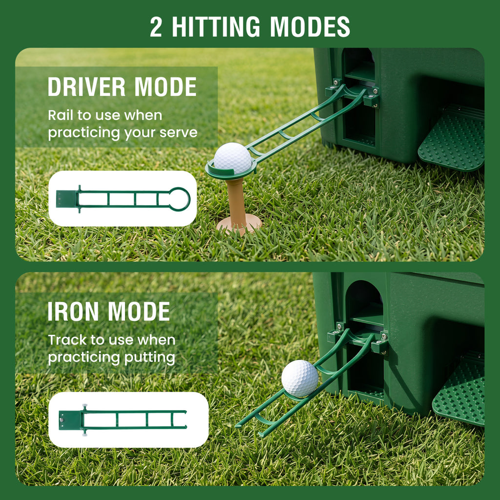 Golf Ball Dispenser with 6-Club Holder & 50-Ball Capacity for Practice