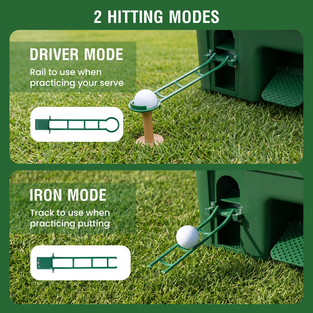 Golf Ball Dispenser with 6-Club Holder & 50-Ball Capacity for Practice