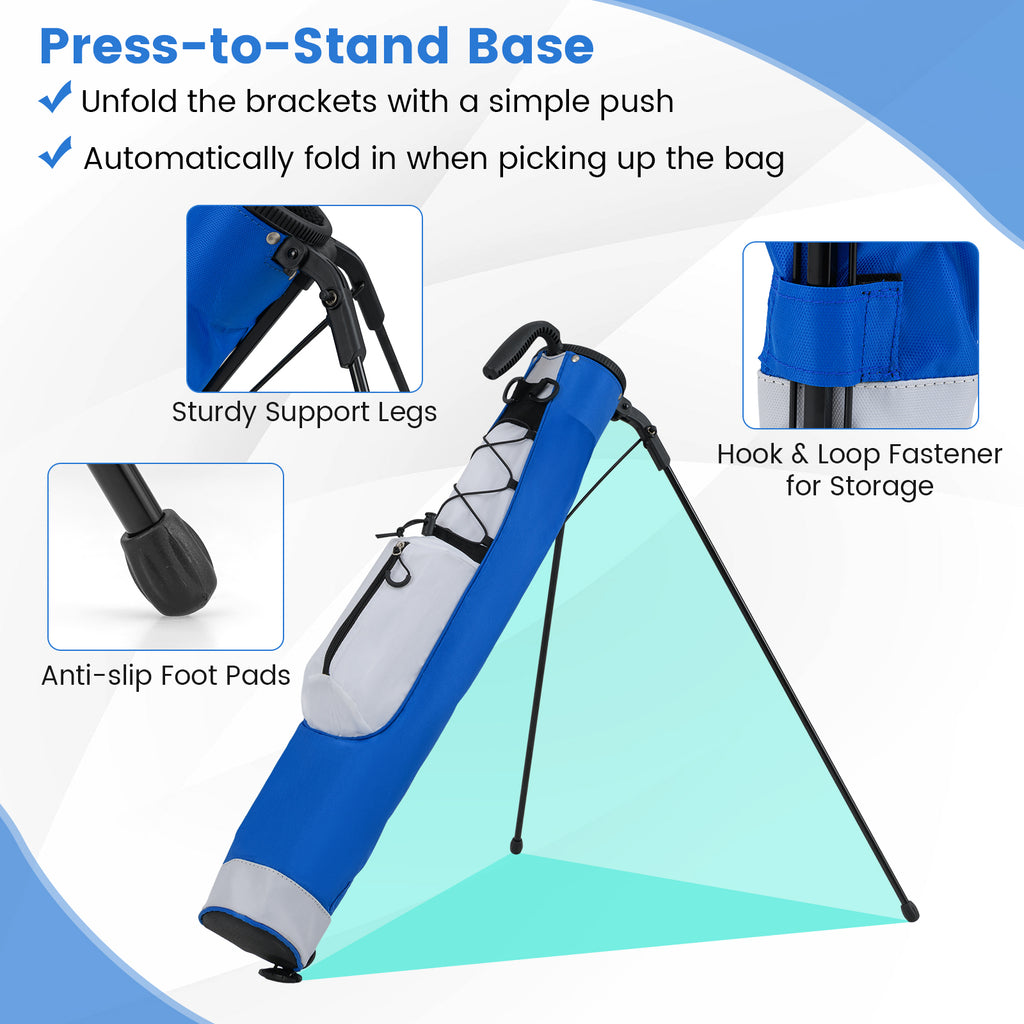 Golf Stand Bag White Lightweight Golf Bag for Driving Range - Costway