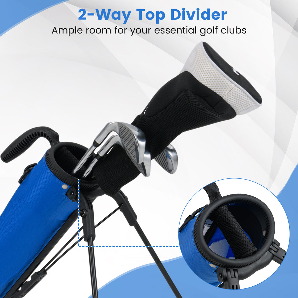 Golf Stand Bag White Lightweight Golf Bag for Driving Range - Costway