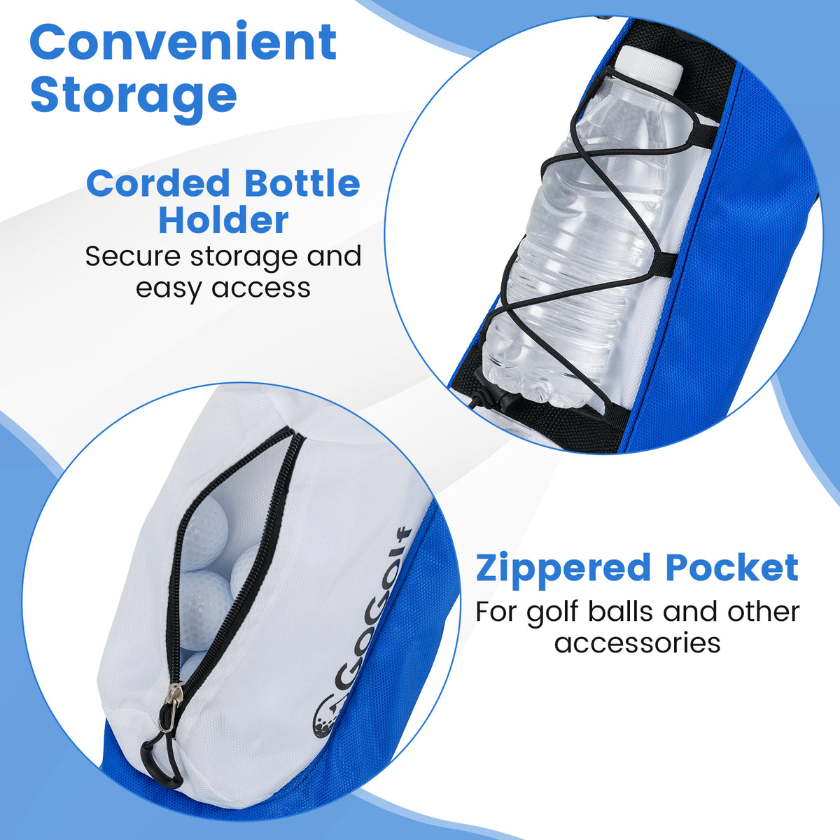 Golf Stand Bag White Lightweight Golf Bag for Driving Range - Costway