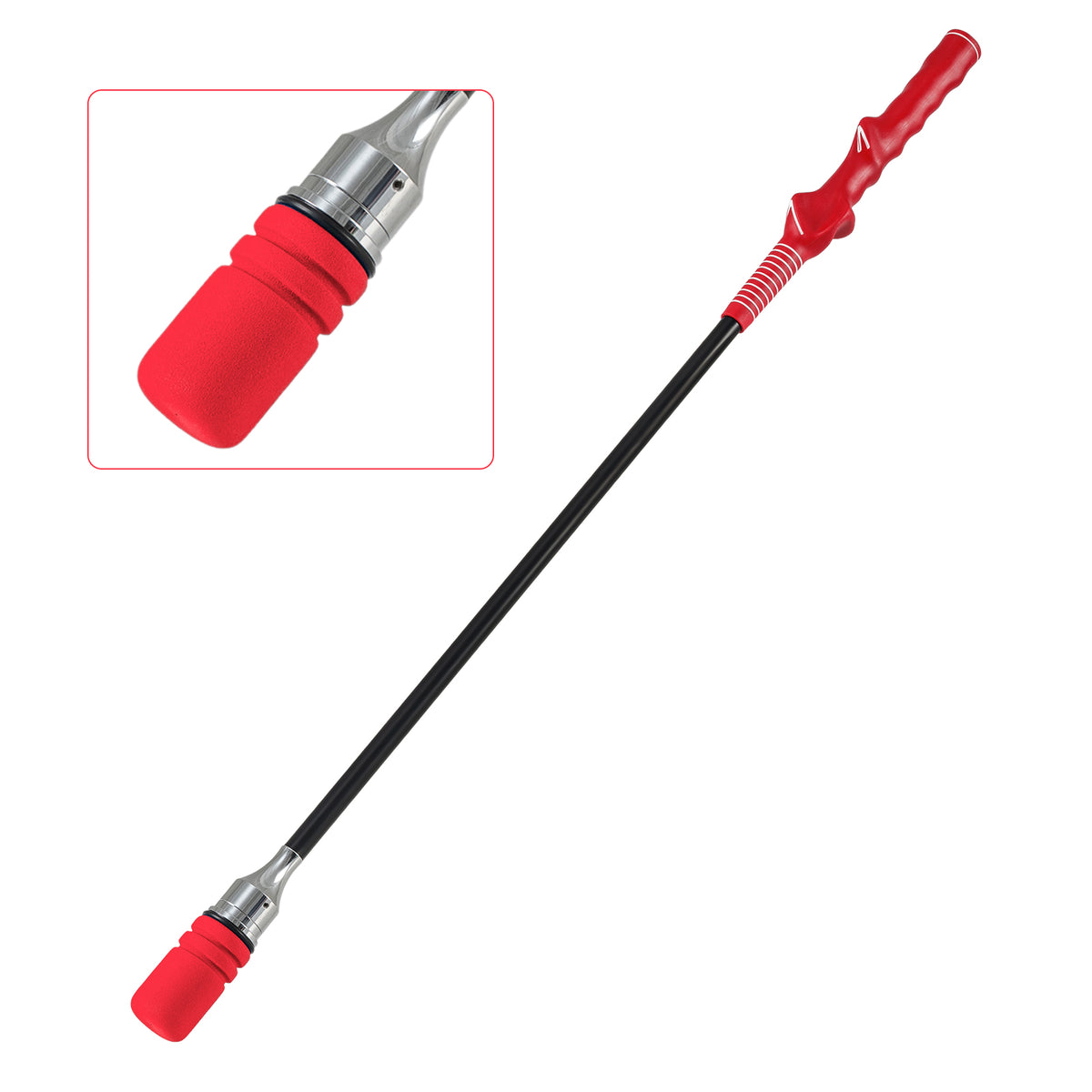 Golf Swing Trainer Click Stick - Red Swing Aid for Speed & Flexibility