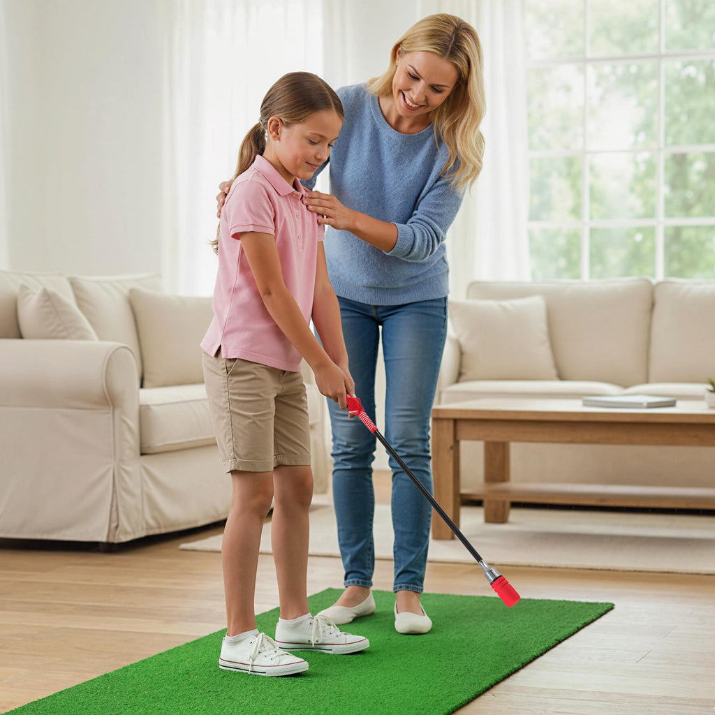 Golf Swing Trainer Click Stick - Red Swing Aid for Speed & Flexibility