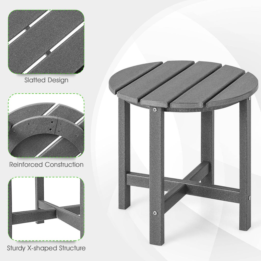 18 Inch Round Weather-Resistant Adirondack Side Table