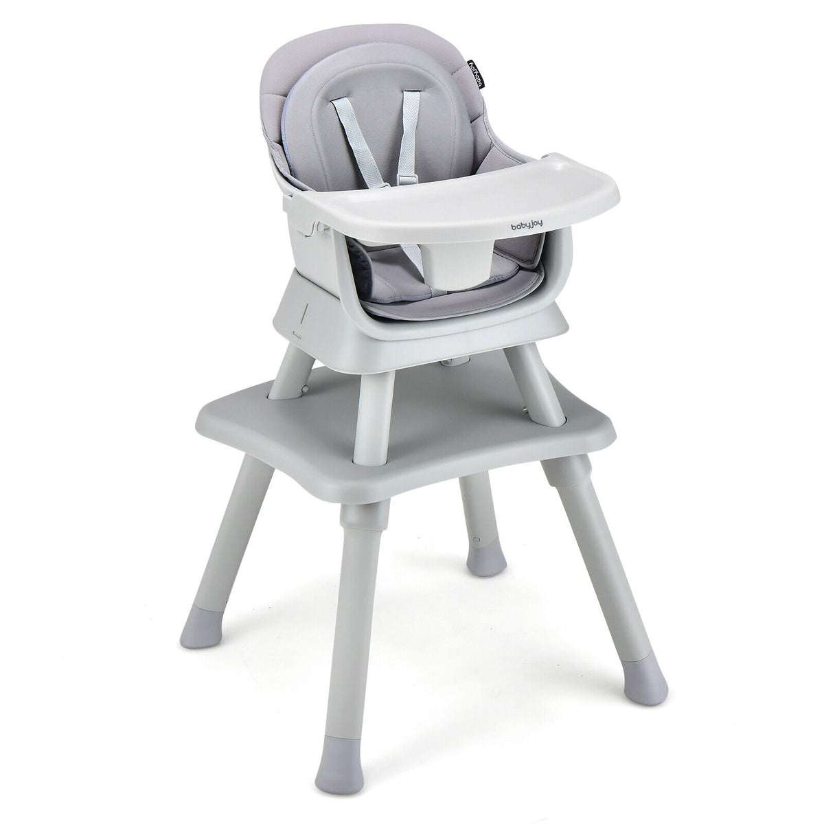 8-in-1 Convertible Baby High Chair with Removable Tray - Black